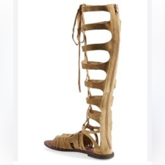 Free People Cypress Gladiator Suede Leather Tall Sandals Boho Lagenlook 38 8 - Picture 11 of 14